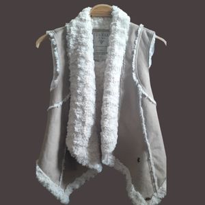 Guess faux suede/shearling vest, size Small